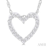 1/10 Ctw Heart Shape Round Cut Diamond Pendant With Chain in 10K White Gold